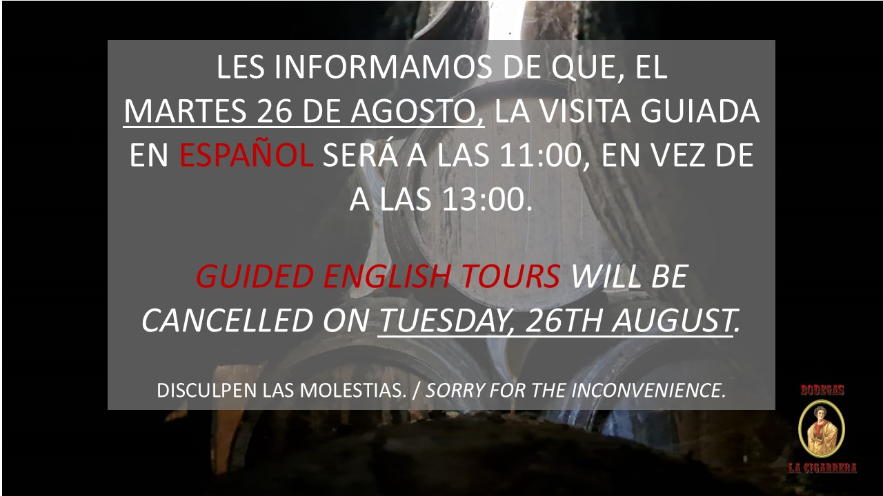 Martes 26 de agosto: cambios en las visitas guiadas
